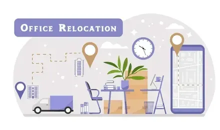 An illustration of an office move in progress